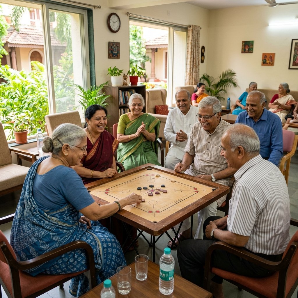 Residents engaging in fun recreational activities